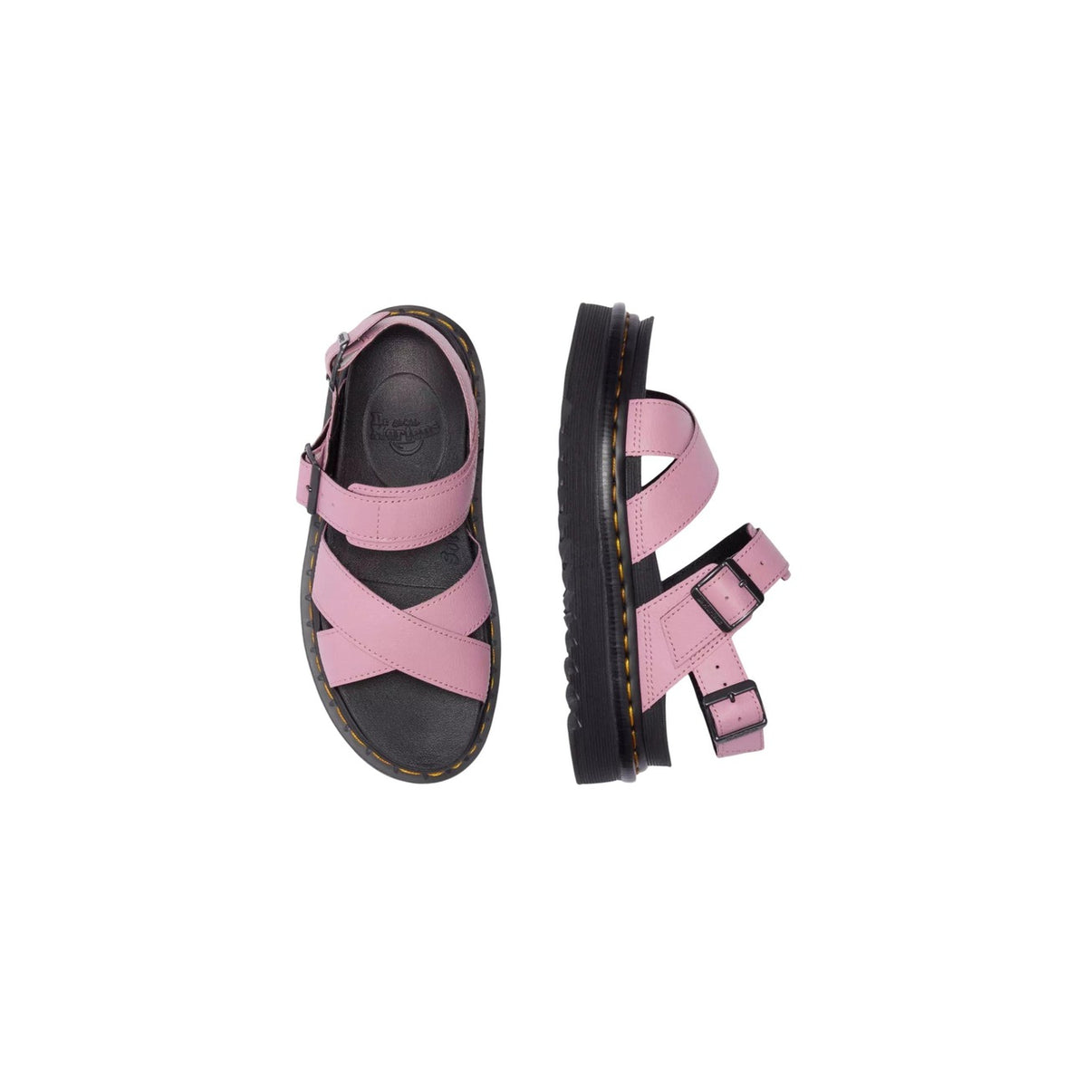 Dr. Martens — Sandales Voss Ii en cuir rose femme — vue 3