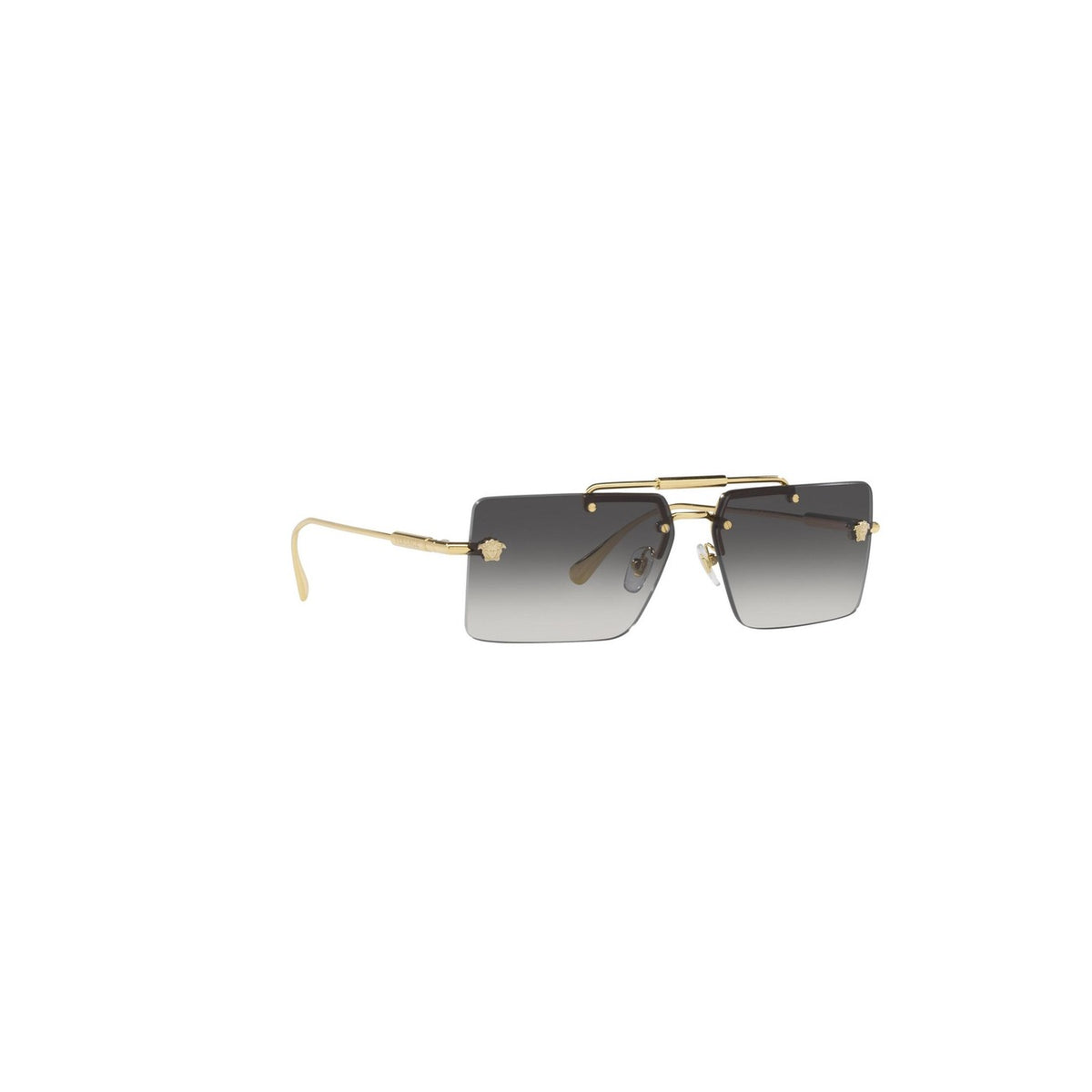 Versace — Lunettes de soleil rectangulaires en acétate doré femme — vue 2