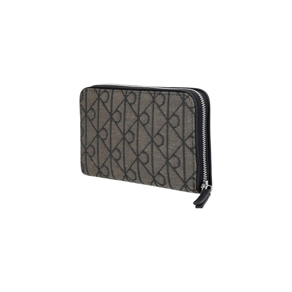 Calvin Klein — Portefeuille noir réf. EMBLEM AOP JCQRD PASSPORT WALLET femme — vue 2