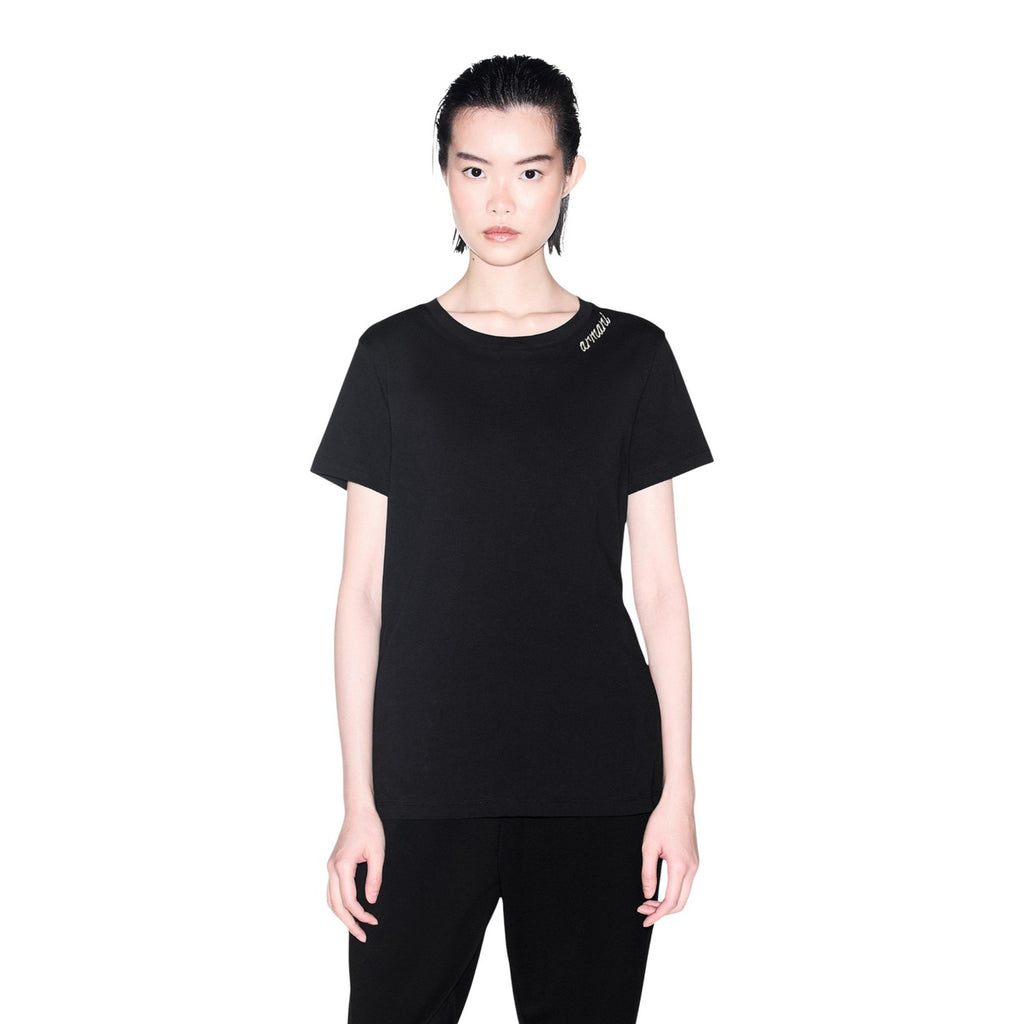 Armani Exchange — Women’s black cotton T-shirt