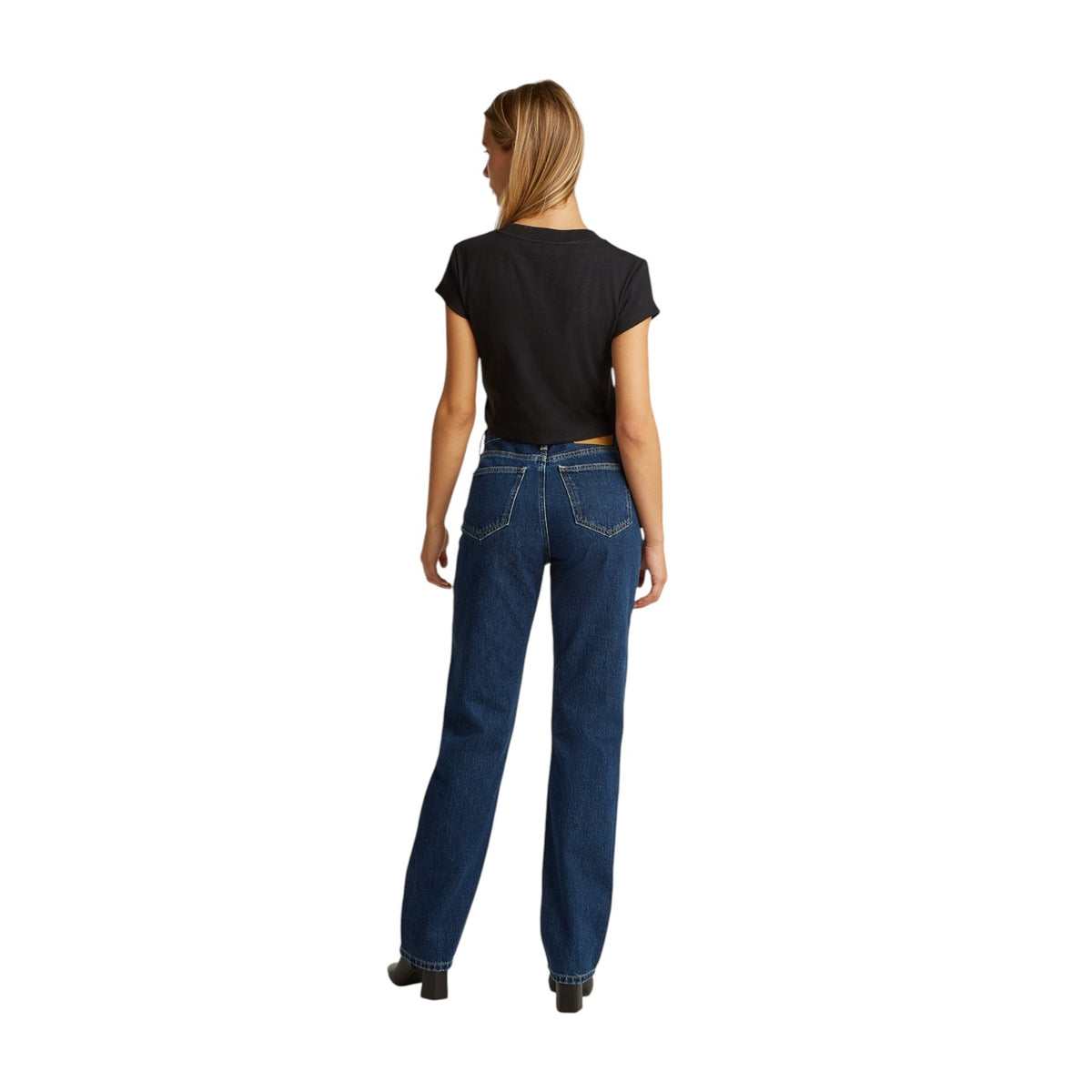 Calvin Klein Jeans — T-shirt noir stretch femme — vue 4