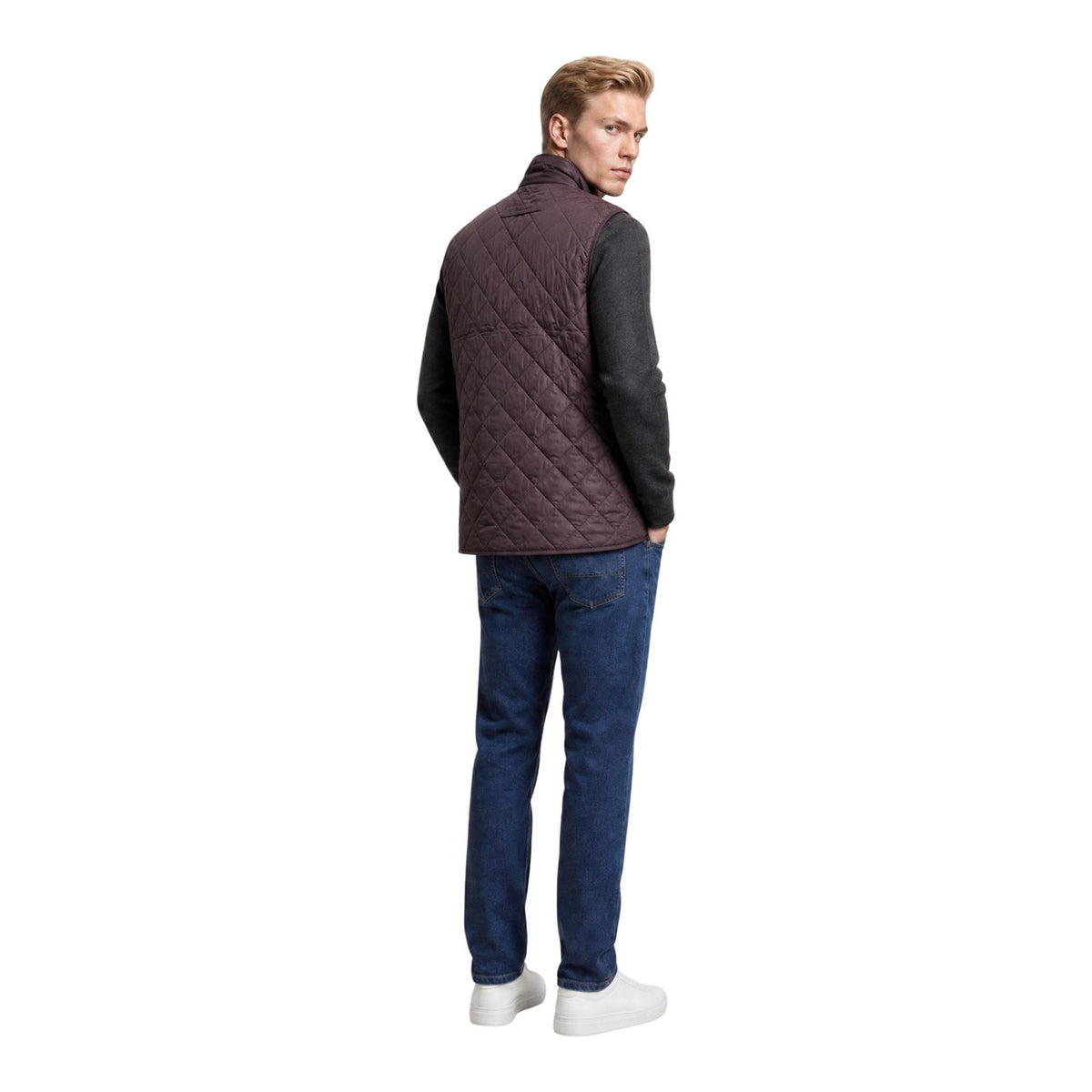 Barbour — Gilet matelassé New Lowerdale marron homme — vue 3