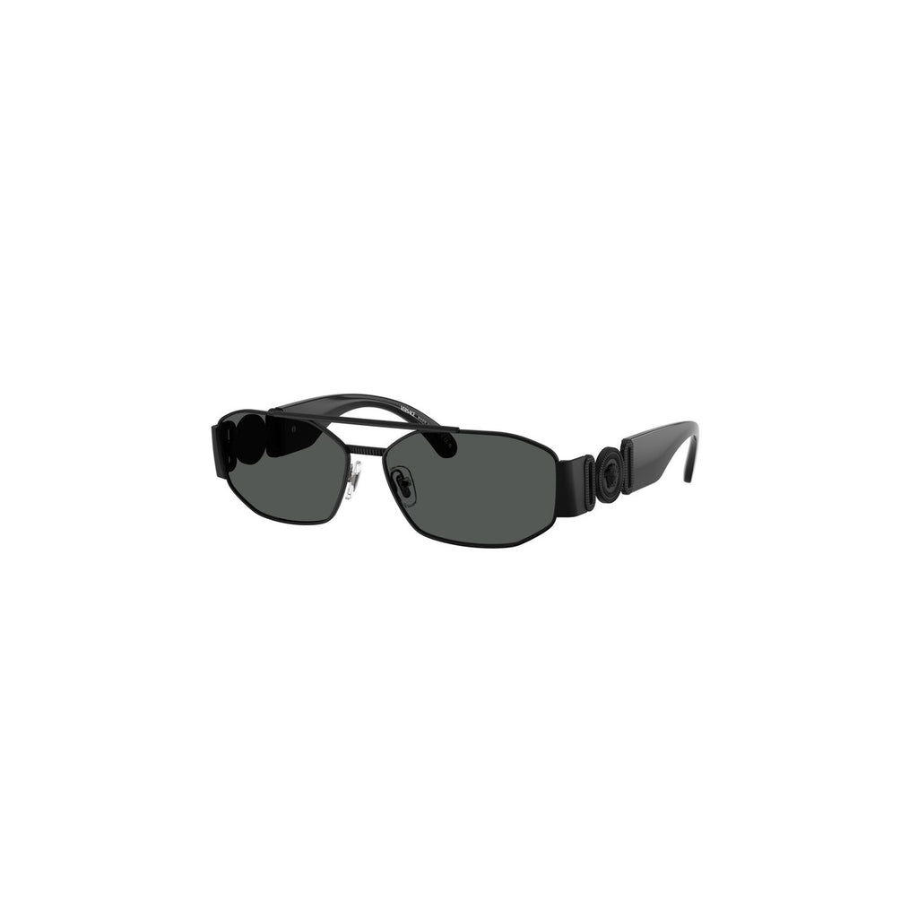 Versace — Men's black metal geometric sunglasses — view 2