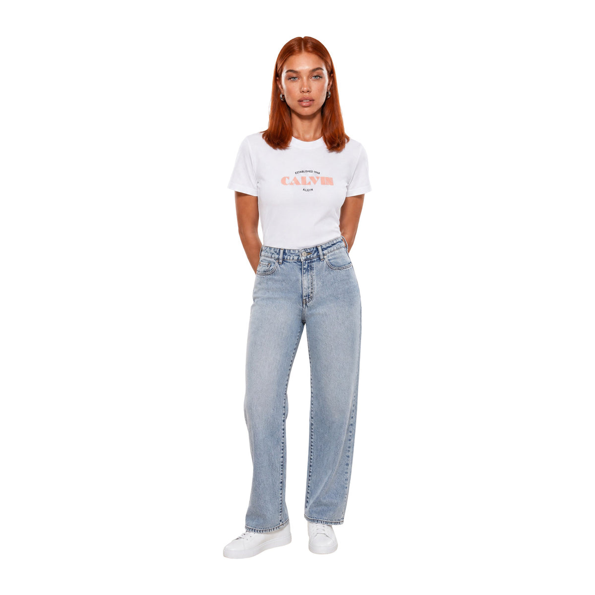 Calvin Klein Jeans — T-shirt blanc à imprimé femme — vue 4