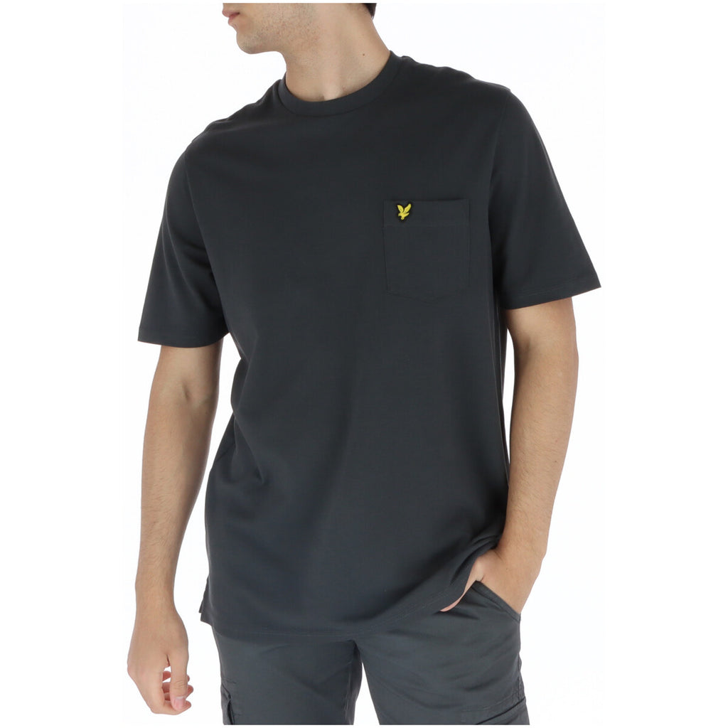 Lyle & Scott – Graues T-Shirt mit Tasche aus Stretch-Baumwolle für Herren