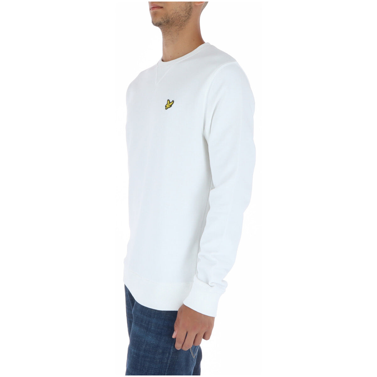 Lyle & Scott — Weißes Herren-Sweatshirt mit Rundhalsausschnitt — Ansicht 2