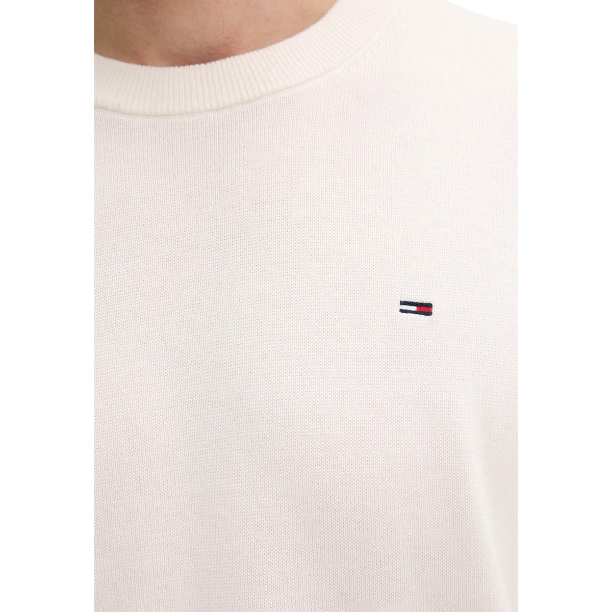 Tommy Jeans — Weißer Pullover aus Bio-Baumwolle für Herren — Ansicht 4