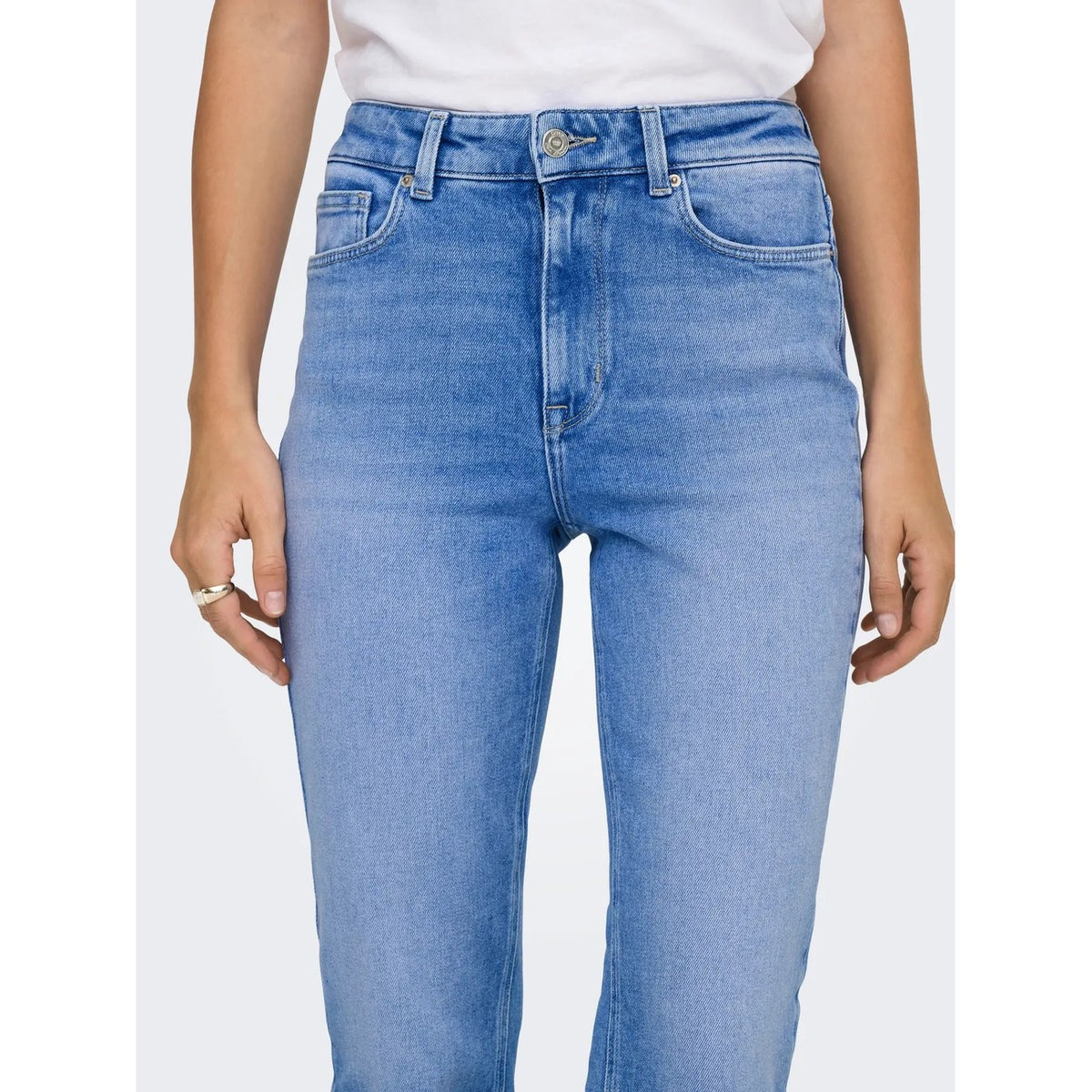 Only — ONLEMILY high-waist rechte jeans blauw dames — afbeelding 6