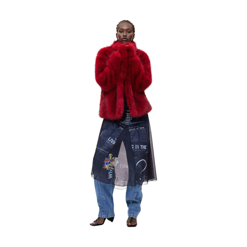 Desigual — Rode mantel Crudelia voor dames — afbeelding 2
