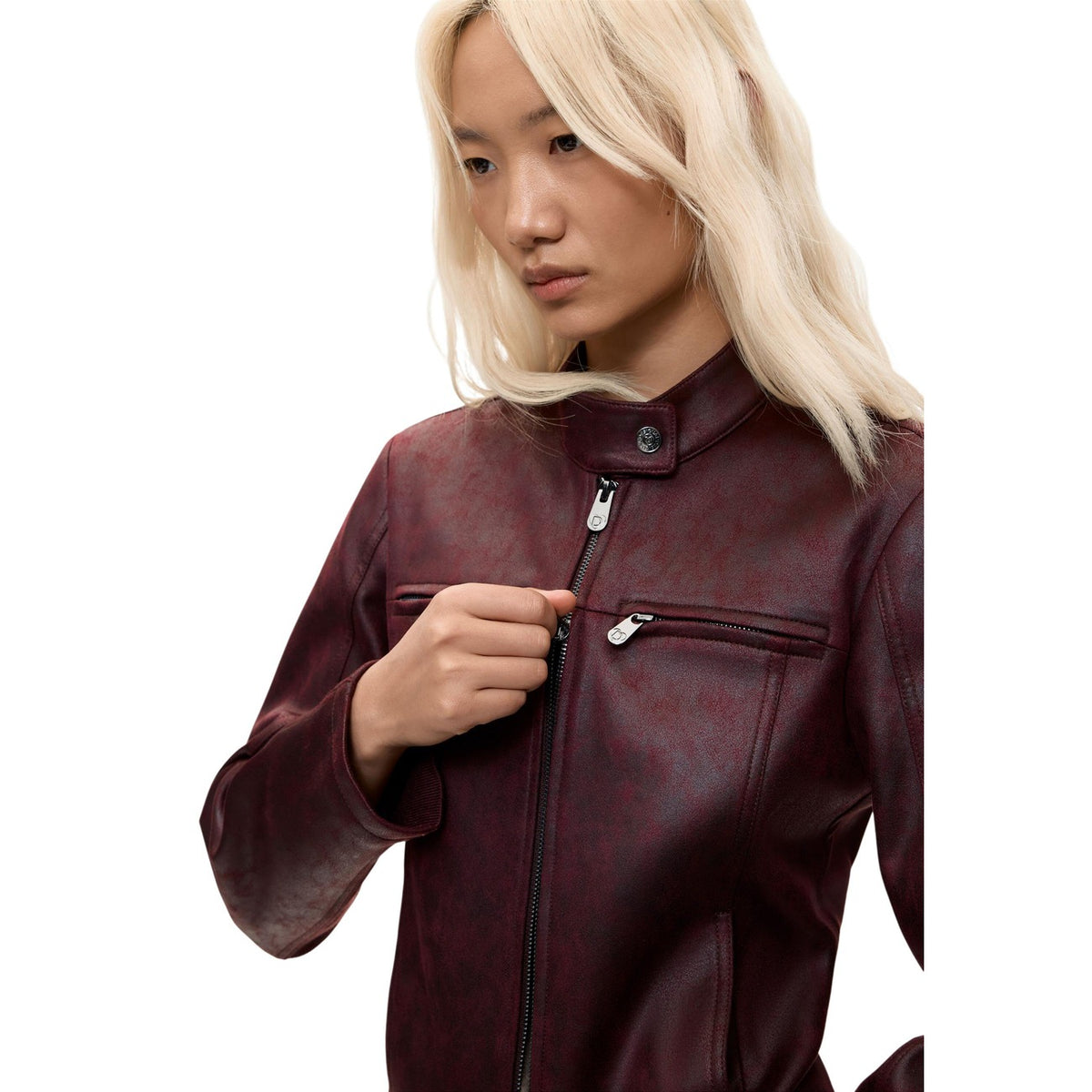 Desigual — Women’s burgundy Bikercy jacket — view 4