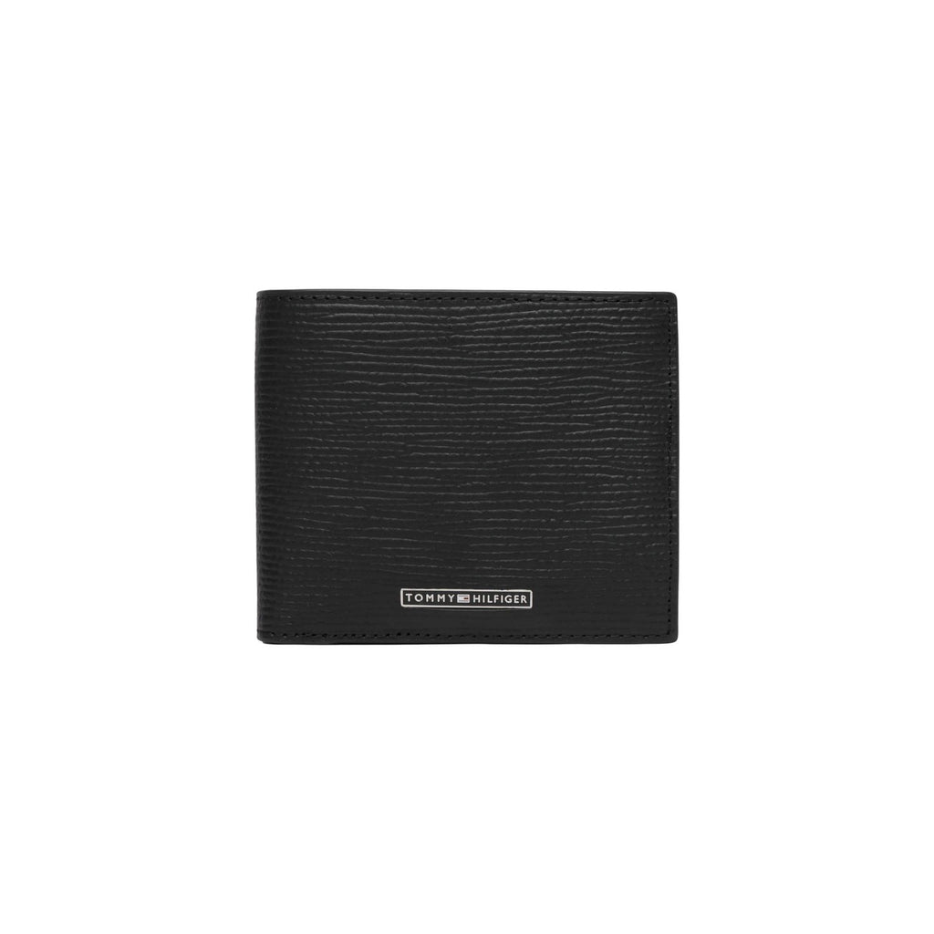 Tommy Hilfiger — Schwarze Business Saffiano Herren-Geldbörse mit Münzfach