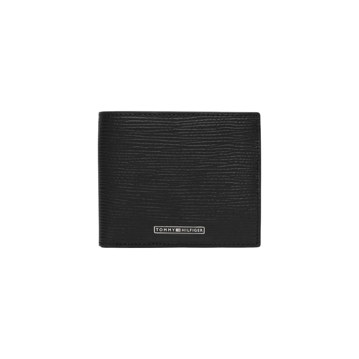 Tommy Hilfiger — Schwarze Business Saffiano Herren-Geldbörse mit Münzfach