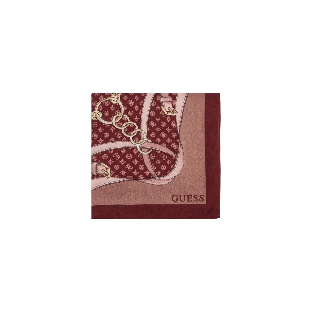 Guess — Printed scarf 120 × 120 cm for women — view 3 — Burgundy