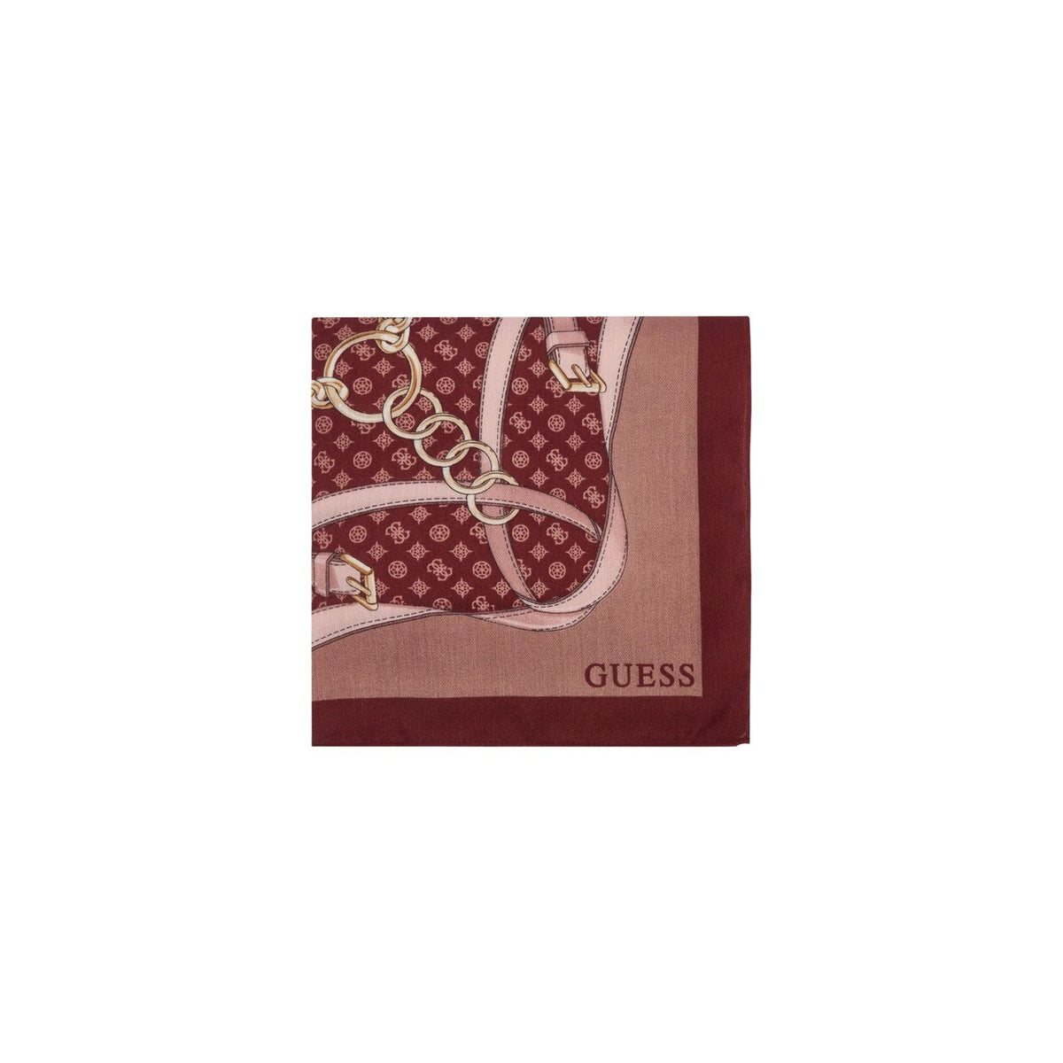 Guess — Printed scarf 120 × 120 cm for women — view 3 — Burgundy