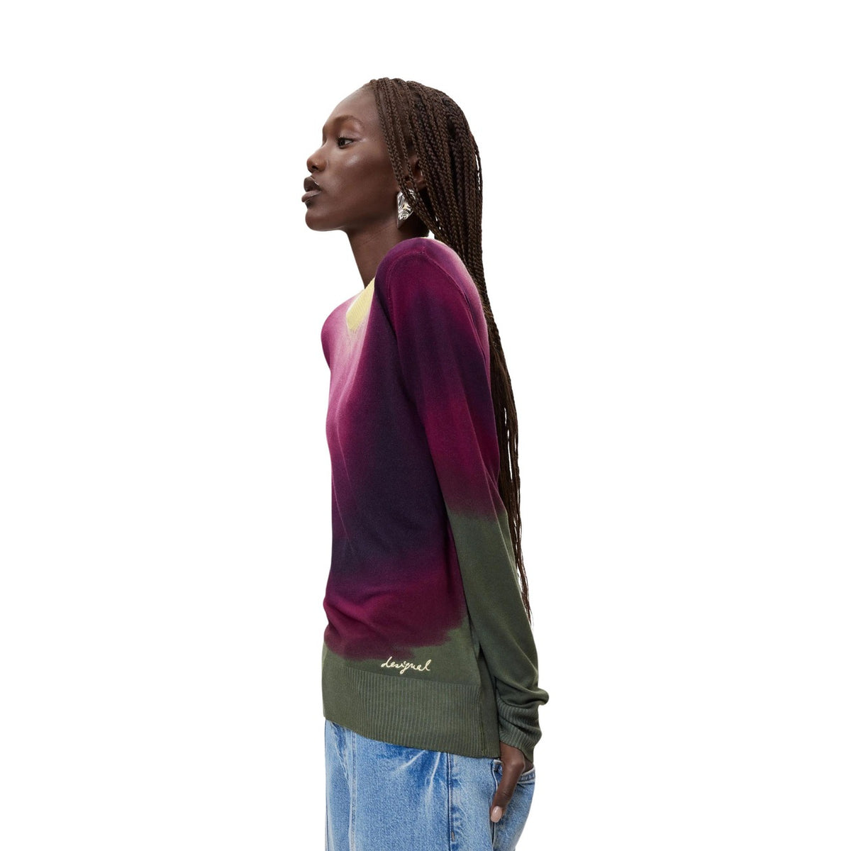 Desigual — Pull Veget imprimé violet femme — vue 3
