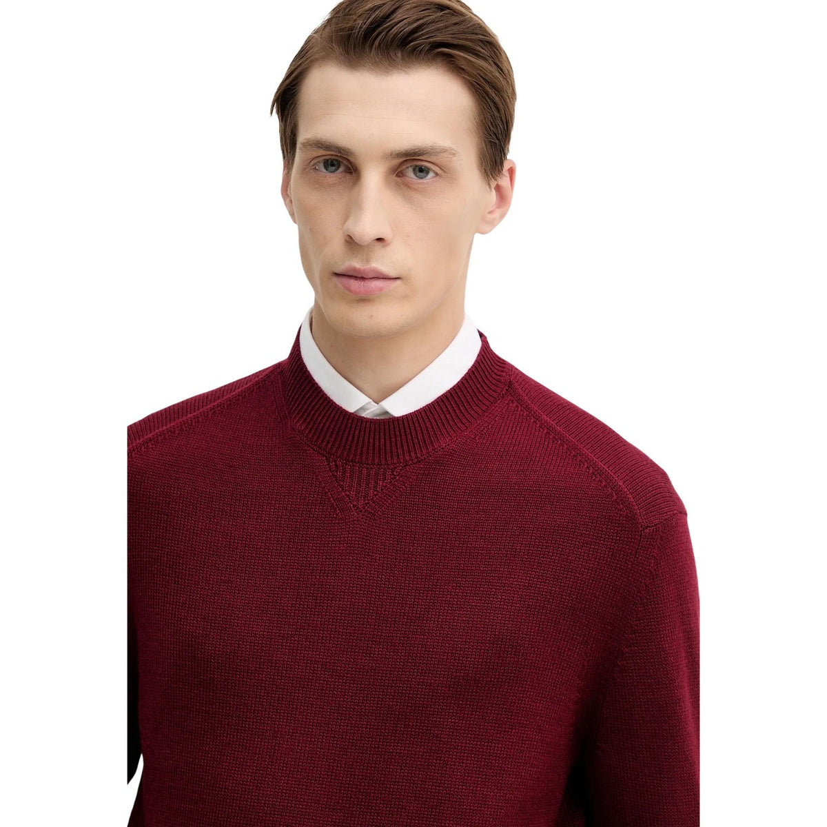 Armani Exchange — Bordeaux wollen trui met katoen voor heren — afbeelding 4
