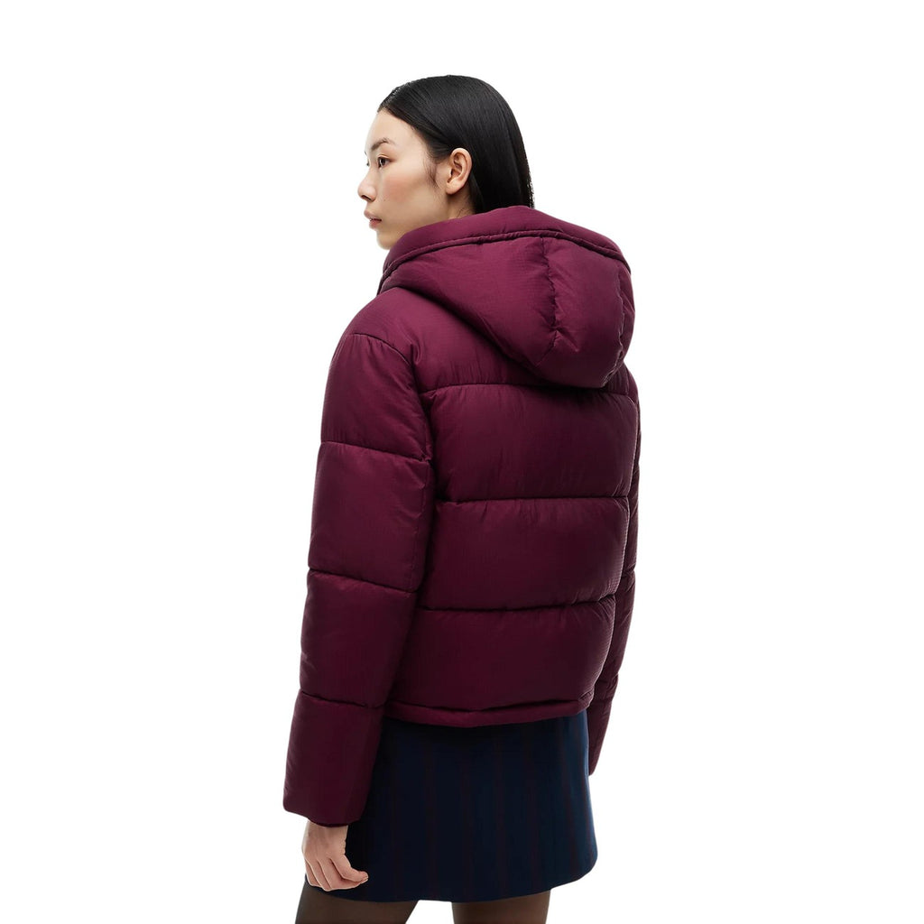 Tommy Jeans — Doudoune à capuche bordeaux femme — vue 4