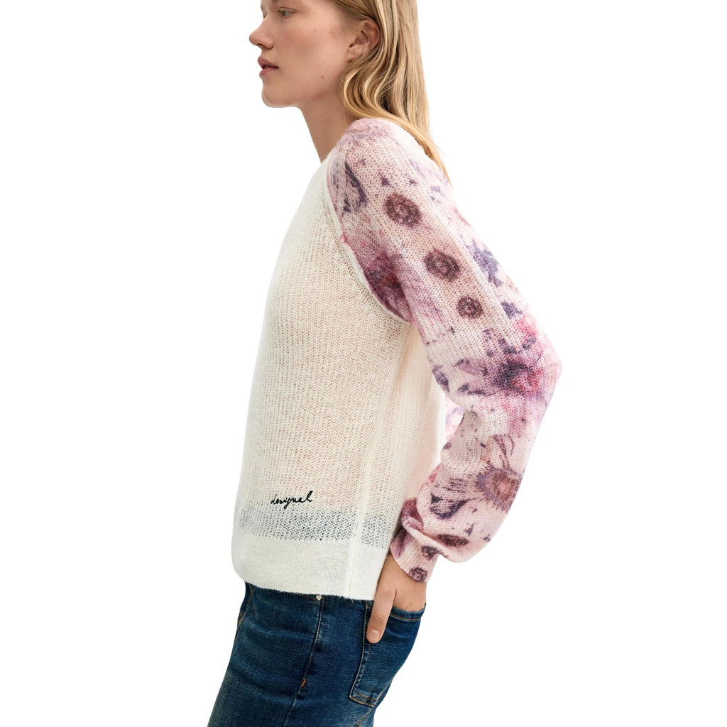 Desigual — Fancybotanic trui wit dames — afbeelding 3