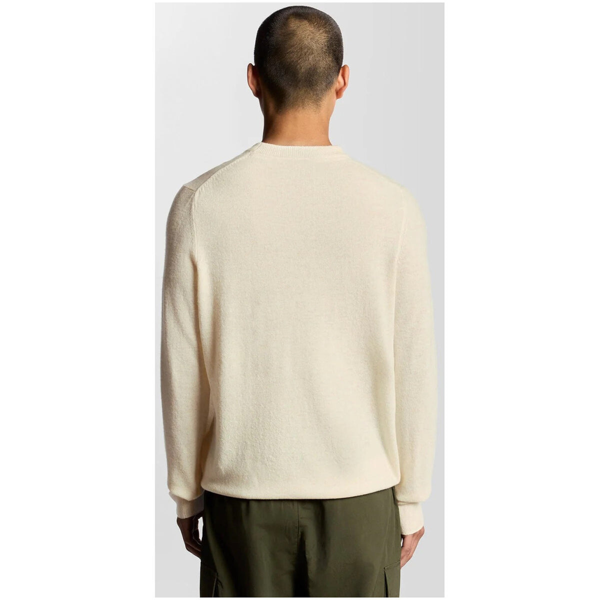 Lyle & Scott — Pull beige chiné en laine mélangée homme — vue 2