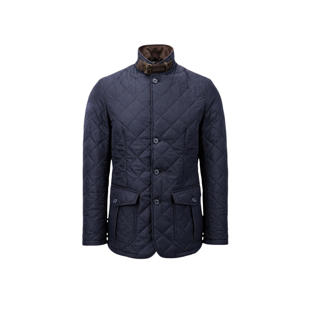 Barbour — Men's Blue Quilted Lutz Jacket — view 5