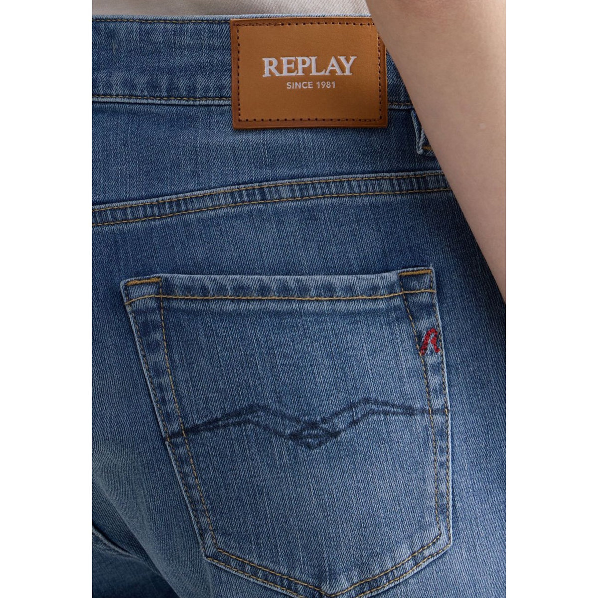 Replay — Jean Slim Boyfit bleu femme — vue 4