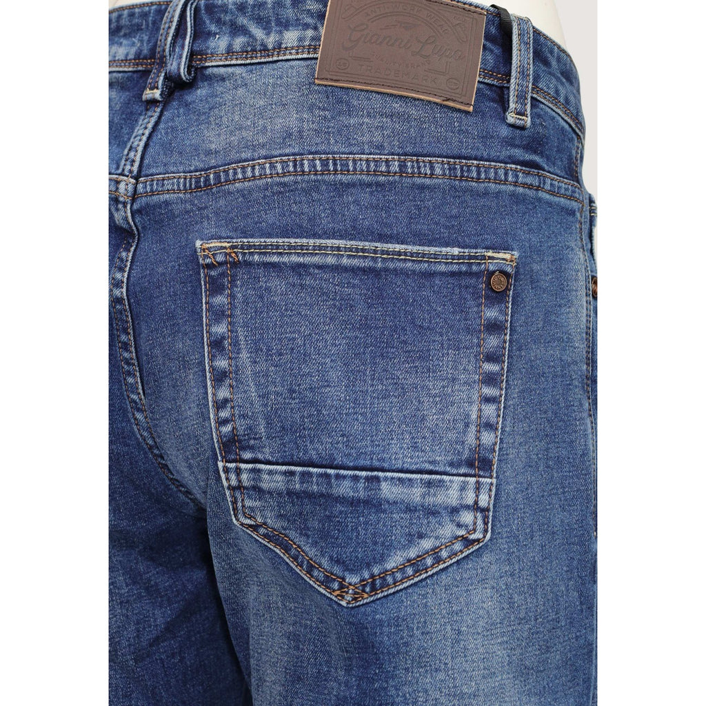 Gianni Lupo — Jean Bruce Regular Slim Fit bleu homme — vue 5