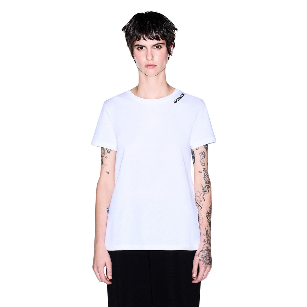 Armani Exchange — Damen-T-Shirt aus weißer Baumwolle