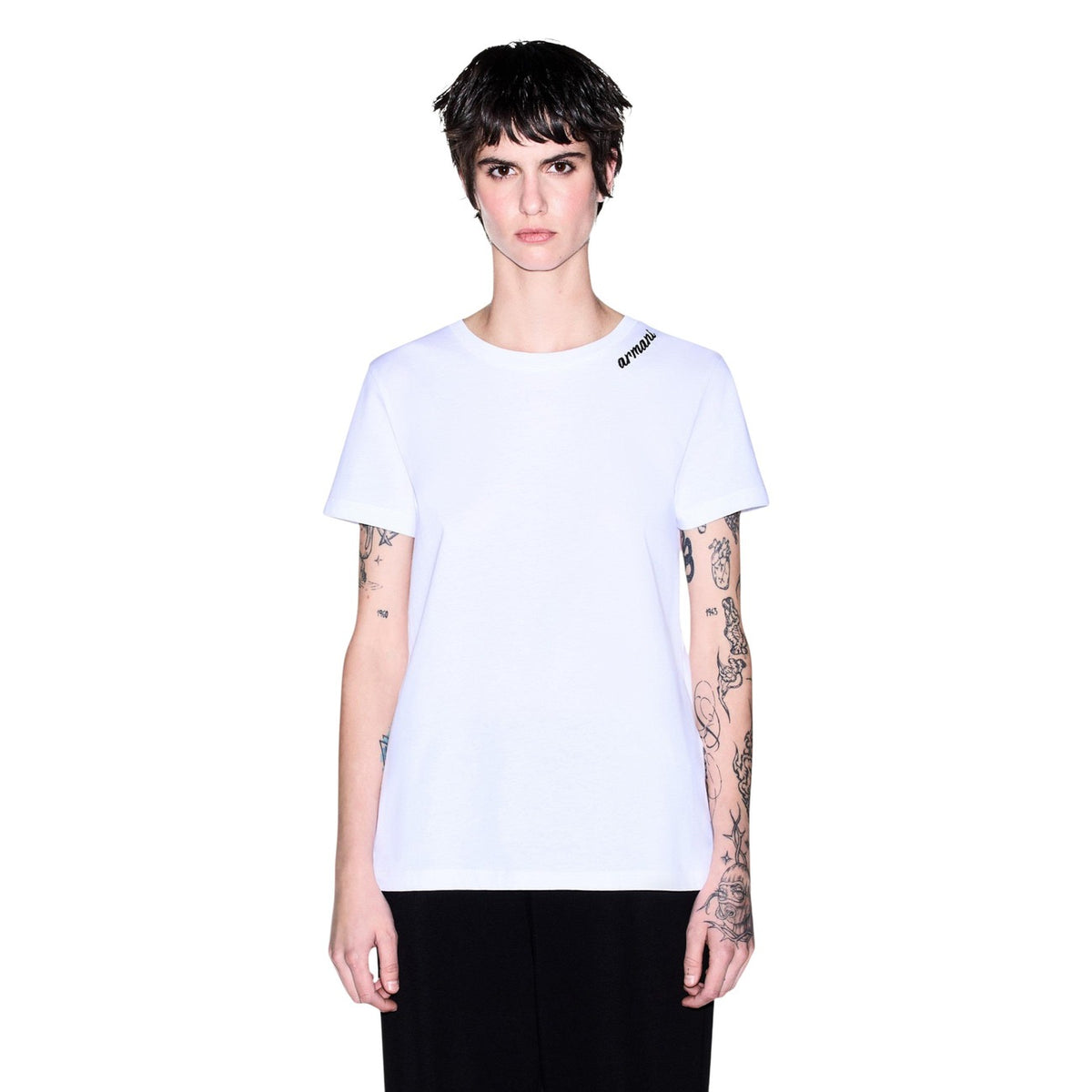 Armani Exchange — Damen-T-Shirt aus weißer Baumwolle