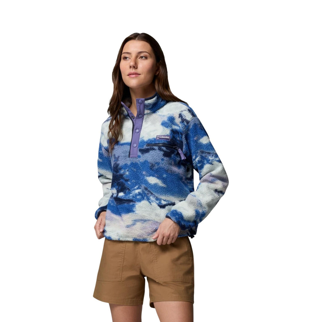 Columbia — Helvetia II Printed Cropped Half Snap Fleece lilac woman
