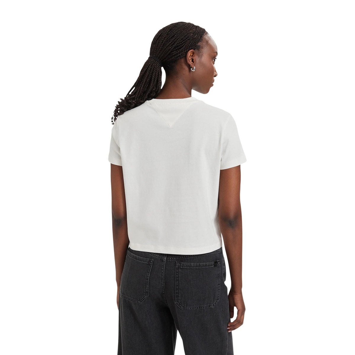 Tommy Jeans — T-shirt blanc à imprimé en coton bio femme — vue 3