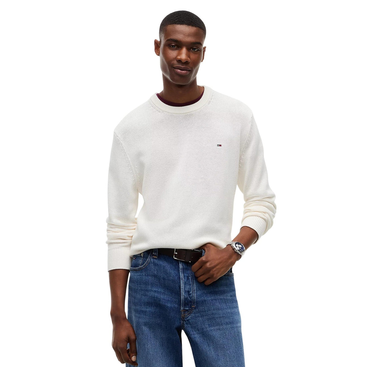 Tommy Jeans — TJM Slim Ess Sweater für Herren in Weiß