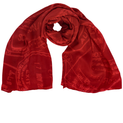 Alviero Martini — Écharpe imprimée rouge femme