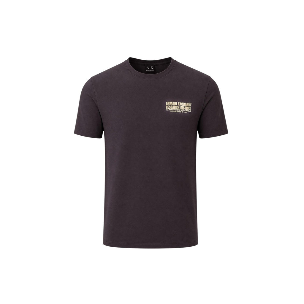 Armani Exchange — Bedrucktes Baumwoll-T-Shirt für Herren in Braun — Ansicht 5