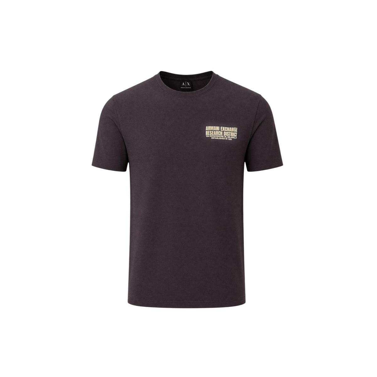 Armani Exchange — Bedrucktes Baumwoll-T-Shirt für Herren in Braun — Ansicht 5