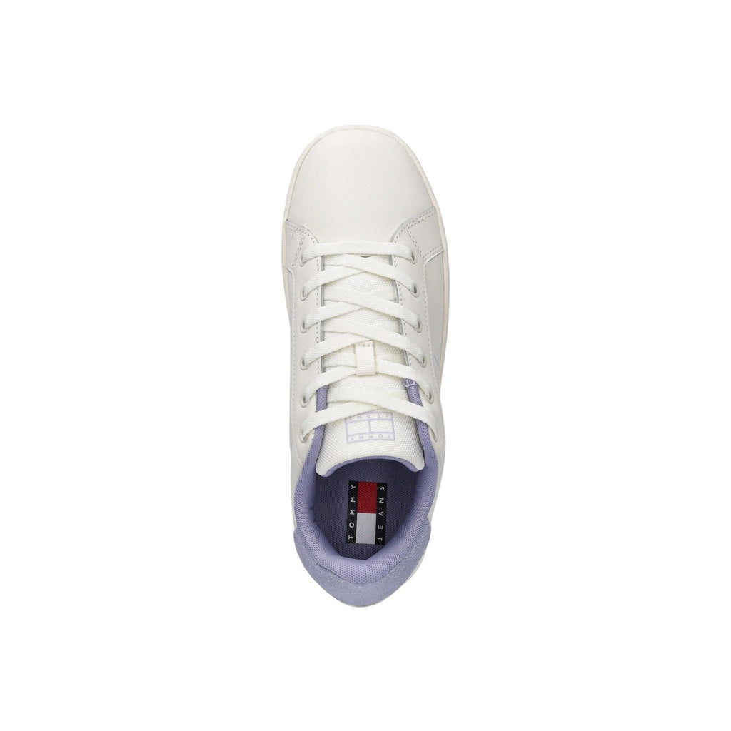 Tommy Jeans — Women’s Essential White Leather Wedge Sneakers — view 4