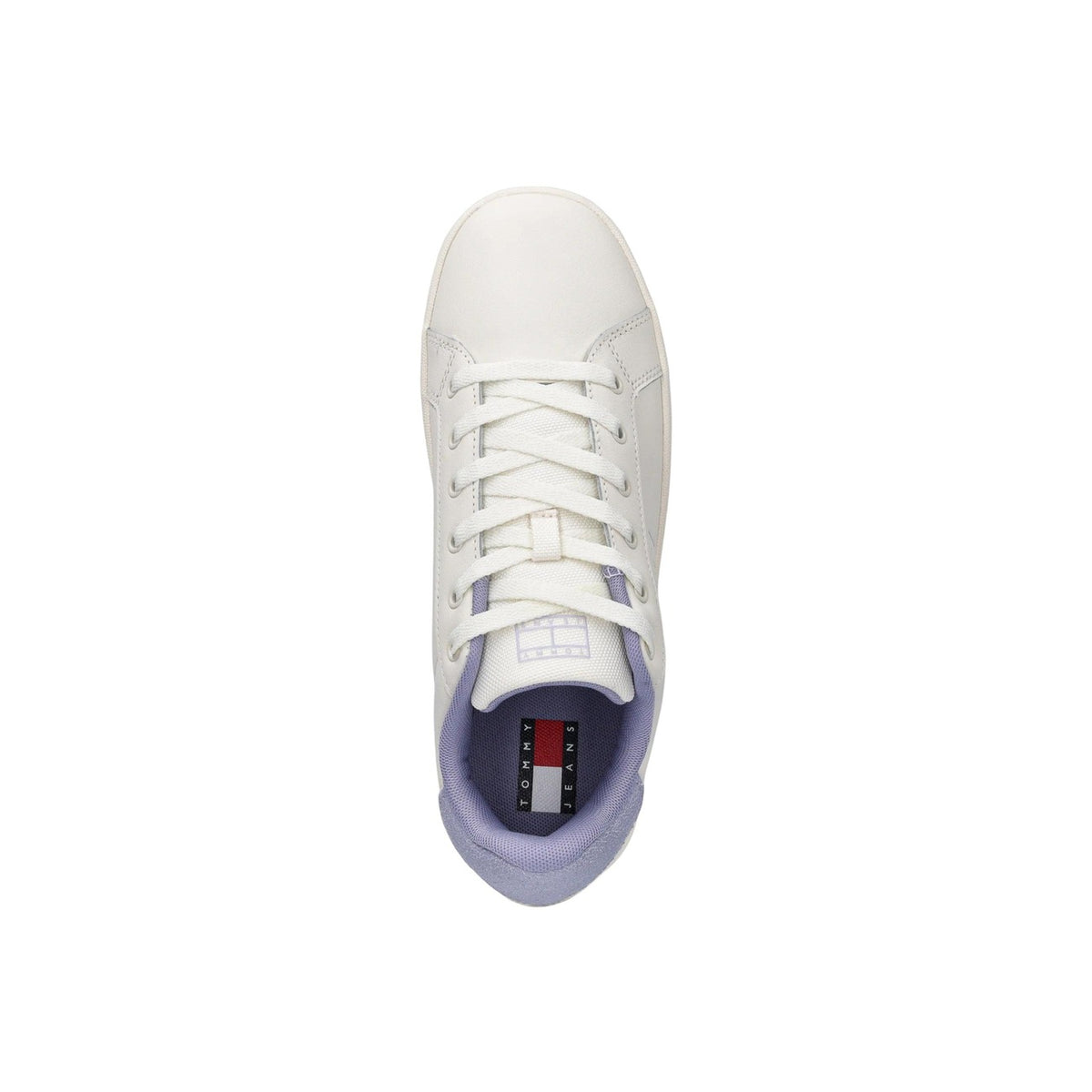 Tommy Jeans — Women’s Essential White Leather Wedge Sneakers — view 4