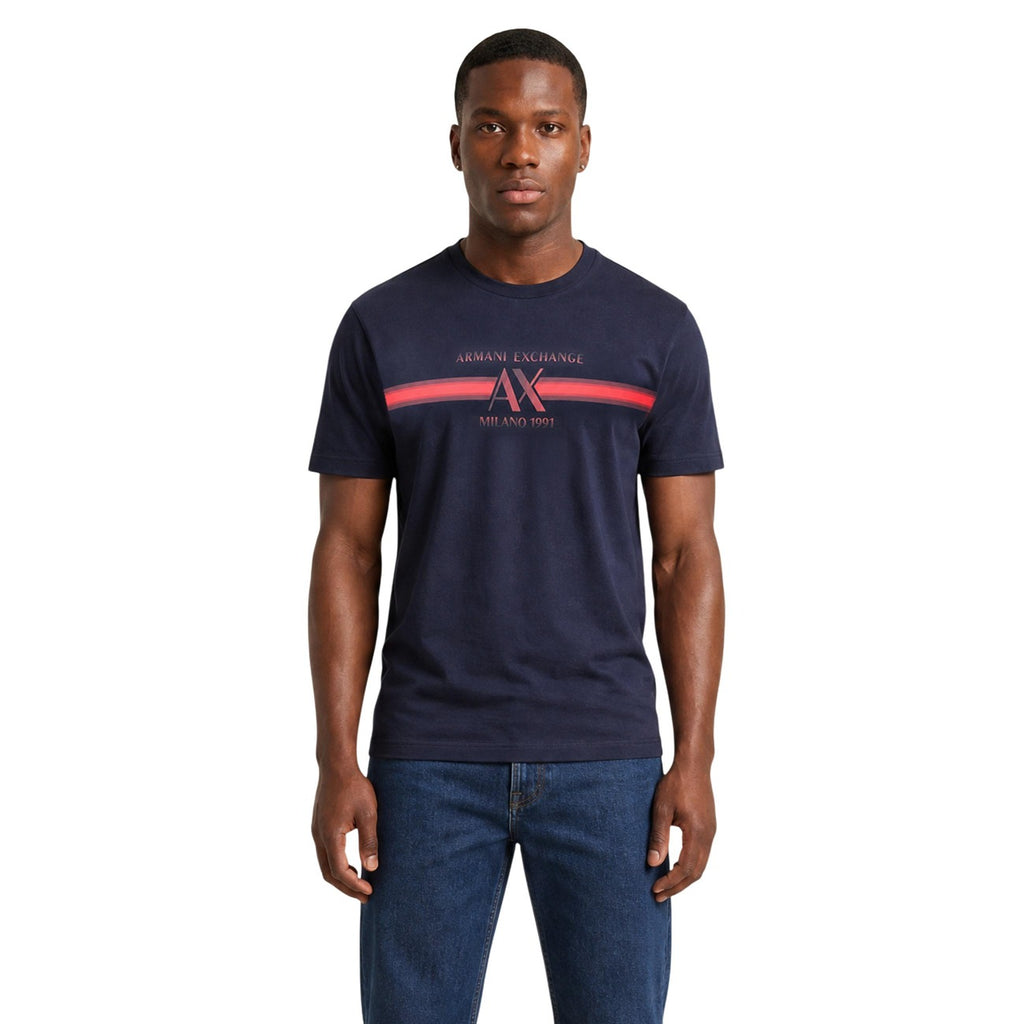 Armani Exchange — T-shirt en coton bleu homme