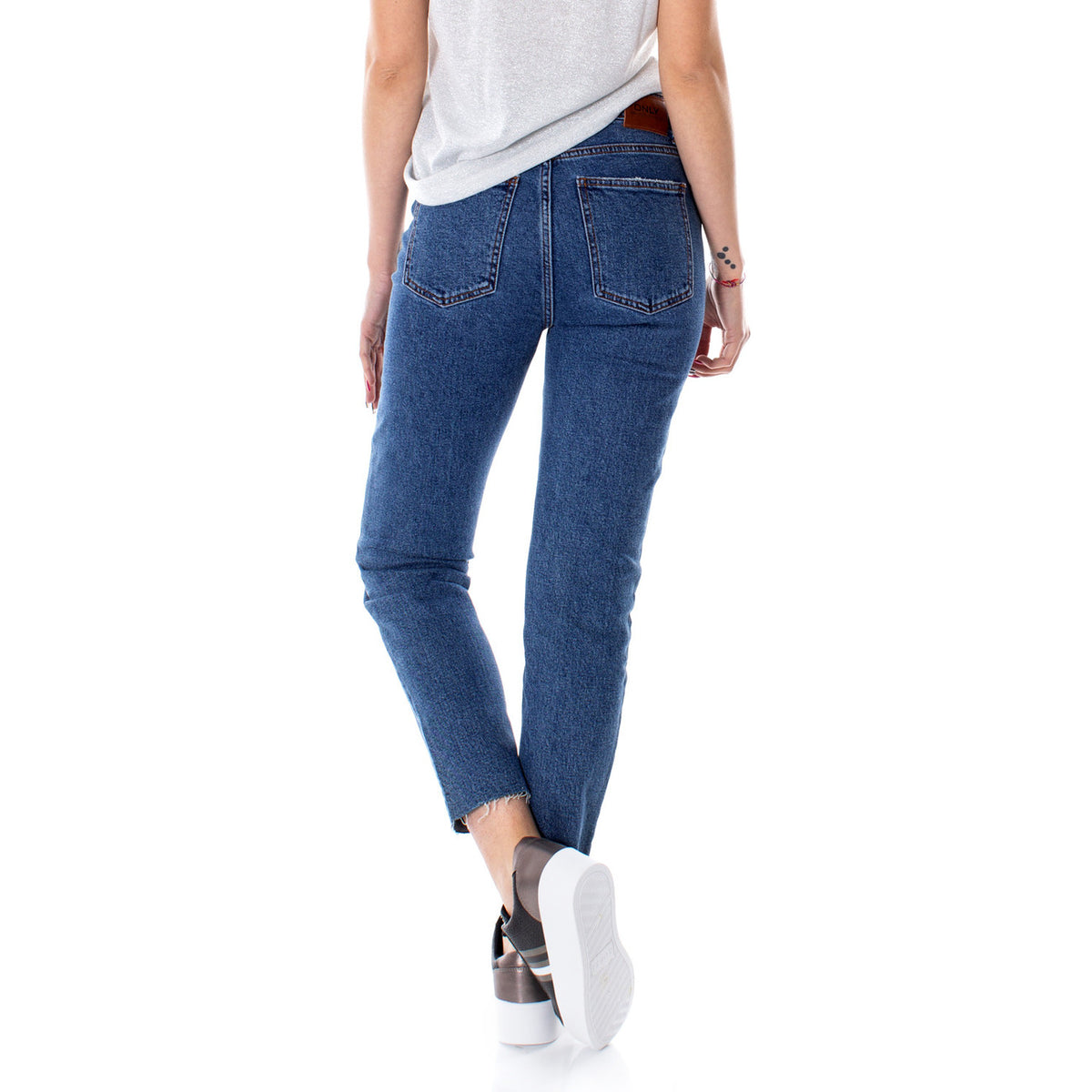 Only — Jean droit ONLEMILY bleu femme — vue 3