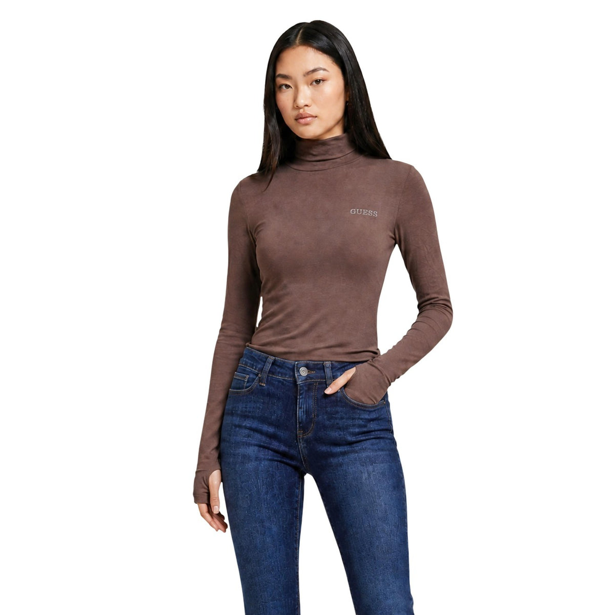 Guess — Top Greta col montant blanc femme — vue 6