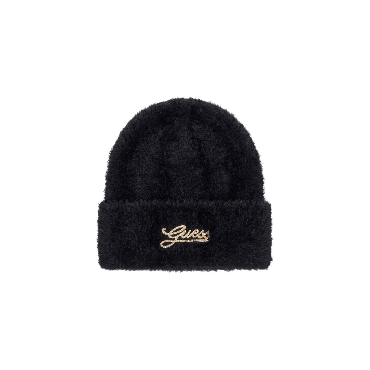 Guess — Bonnet Knitted Beanie femme — Noir