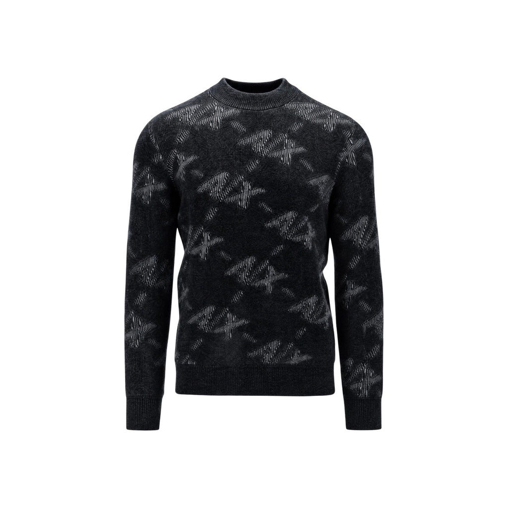 Armani Exchange — Zwarte getextureerde trui voor heren — afbeelding 2