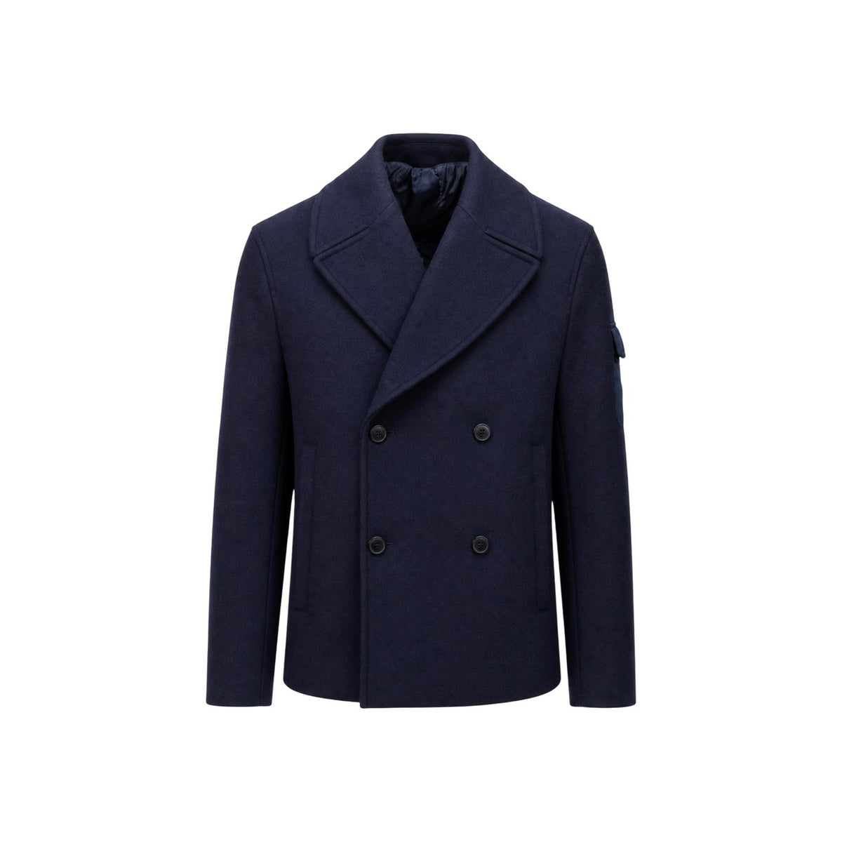 Armani Exchange — Blouson laine mélangée bleu homme — vue 4