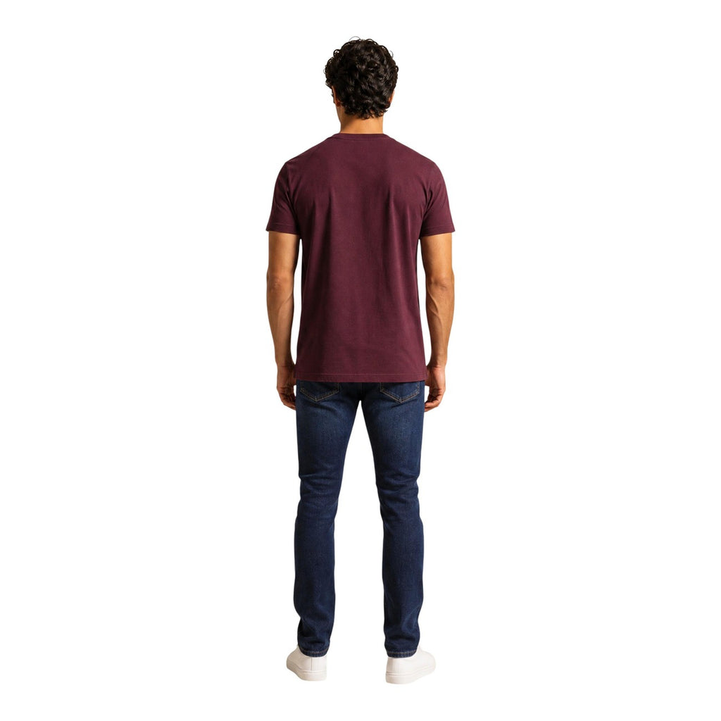 Tommy Jeans — Men’s burgundy organic cotton t-shirt — view 5