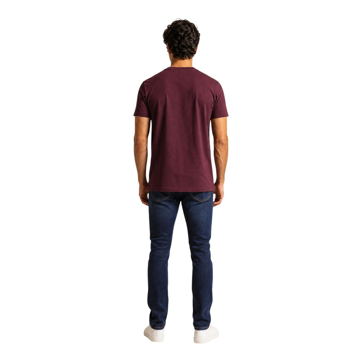 Tommy Jeans — Men’s burgundy organic cotton t-shirt — view 5