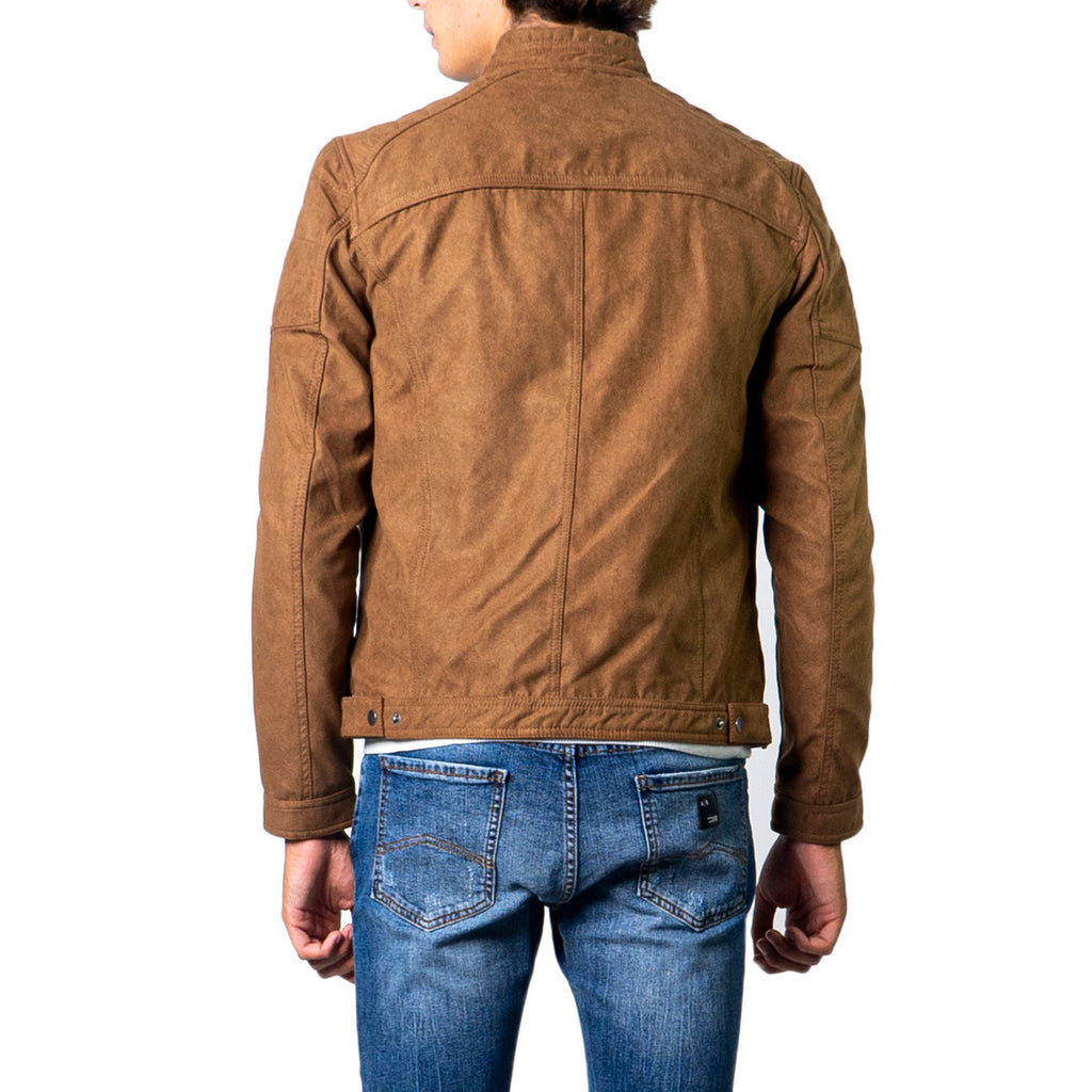 Jack & Jones — Veste biker en suédine homme — vue 2 — Beige