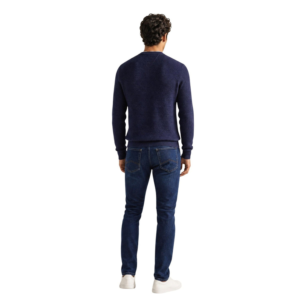 Tommy Hilfiger — Heren trui met ronde hals van katoen en kasjmier blauw — afbeelding 3