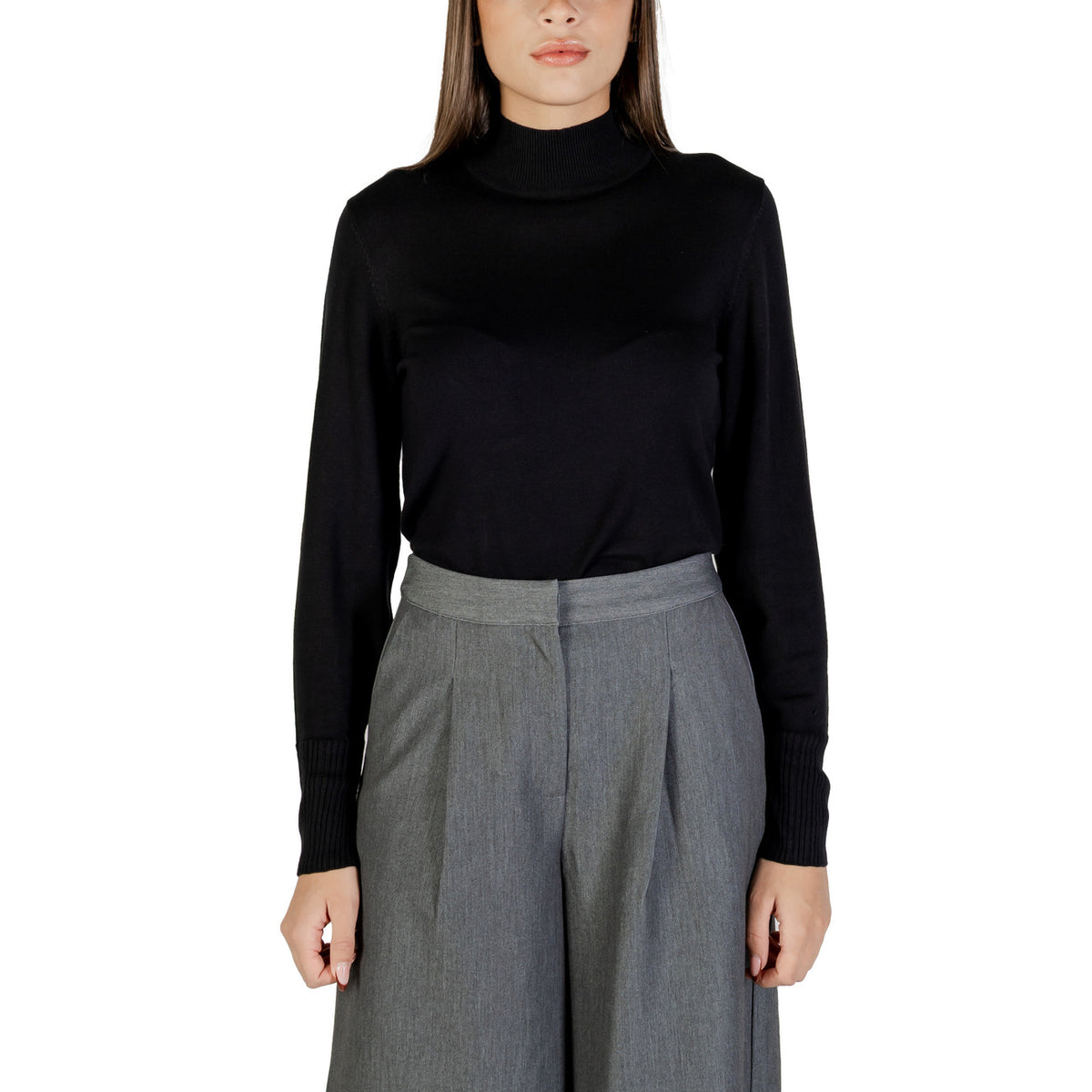 Ichi — Damen-Stehkragenpullover 20124519 schwarz