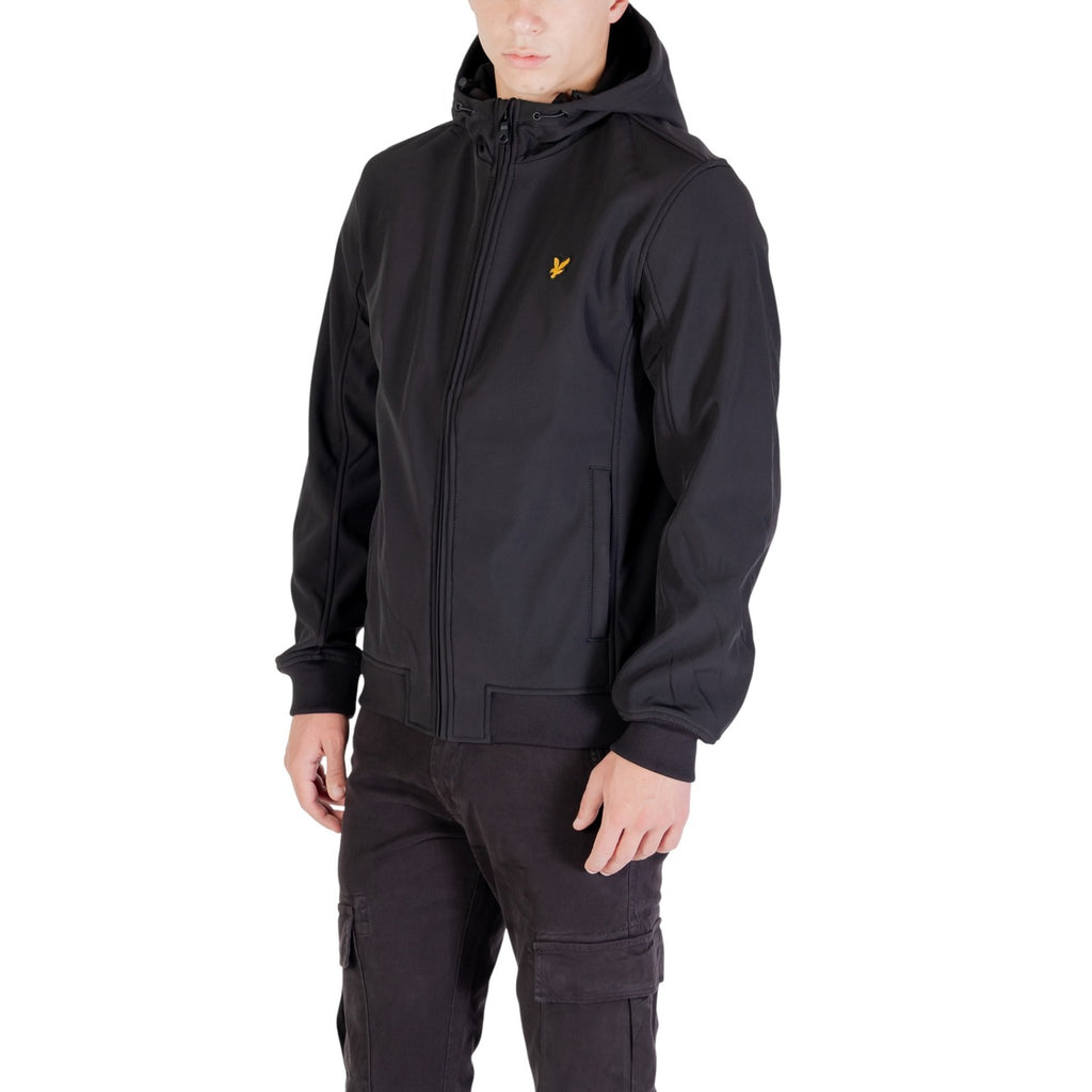 Lyle & Scott — Men’s black hooded softshell jacket — view 3