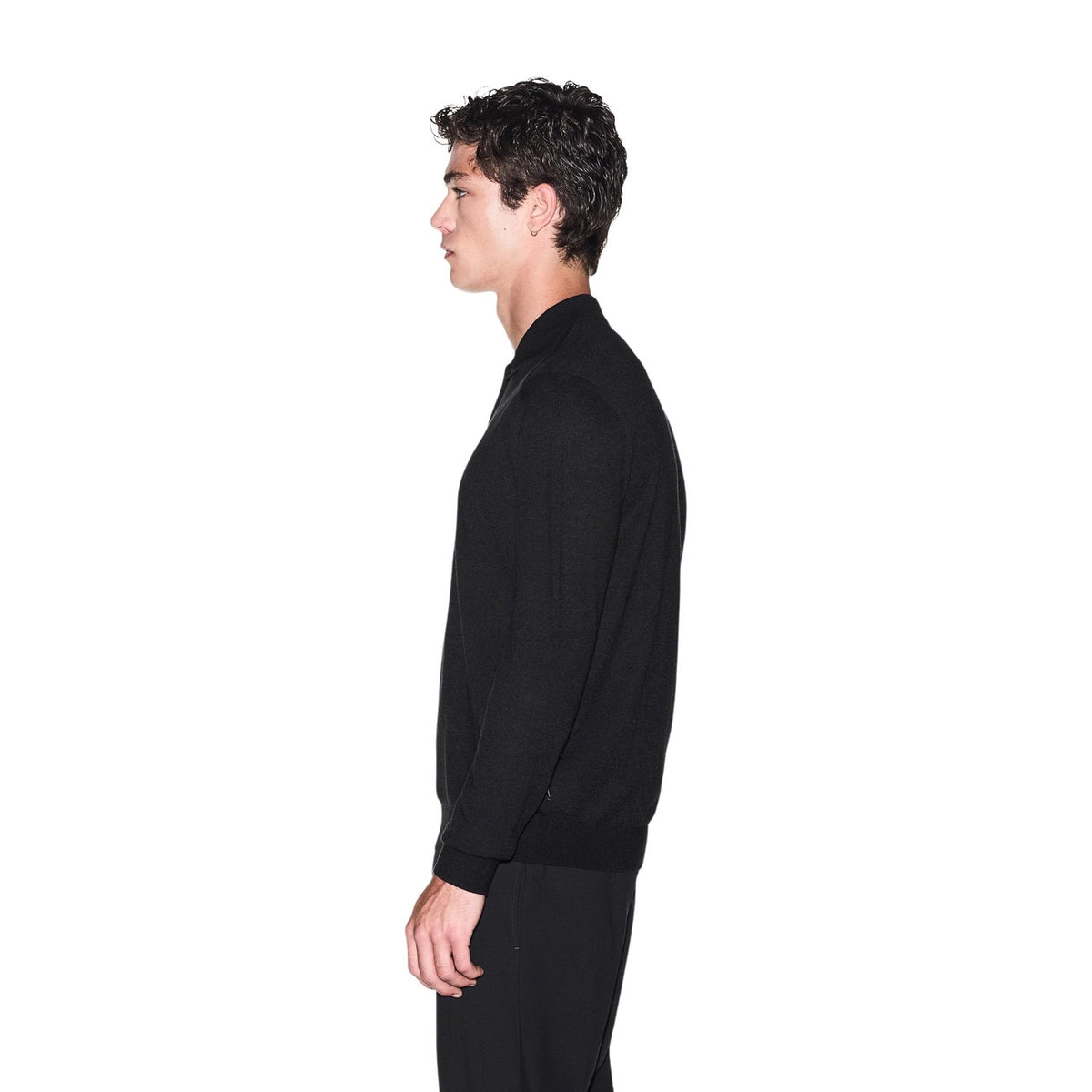 Armani Exchange — Men’s black mixed knit sweater — view 5
