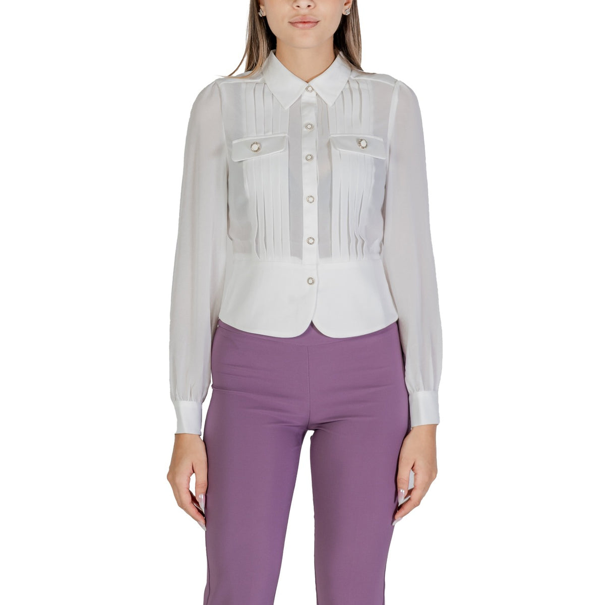 Morgan — Damesblouse met ronde hals — afbeelding 5